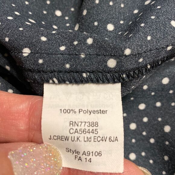 J. CREW Black White Dots Tunic Style Blouse - Picture 9 of 9